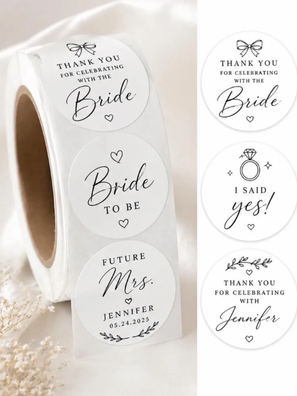 Bridal Wedding Stickers Customized 500